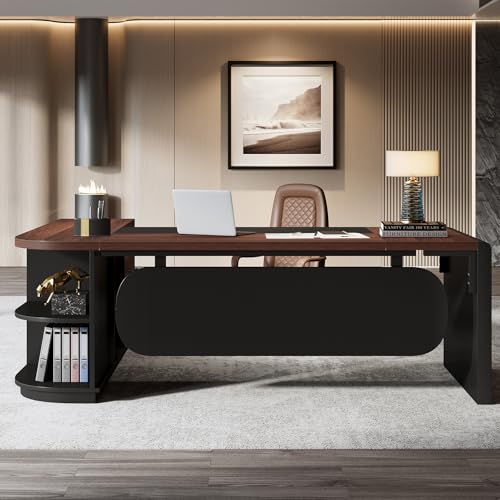 80'' L-Shaped Desk with Drawers Cabinet and Storage Shelves X415214