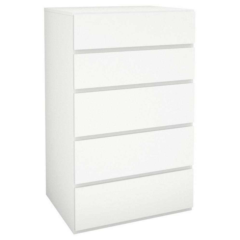 White Five Drawer Chest W783