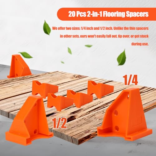 26 Pcs Wood Floor Installation Kit with Mallet, Knee Pads, Pull Bar, Tapping Block, Tape Measure and Spacers F782