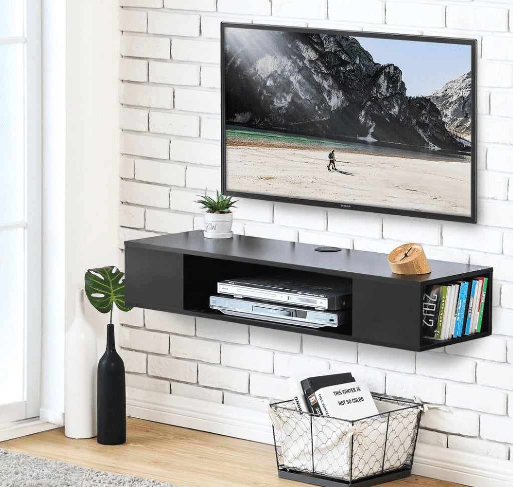 Black Wall Mounted Floating TV Stand K14432