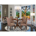 5 Piece Round Table with Fabric Parson Chairs H345