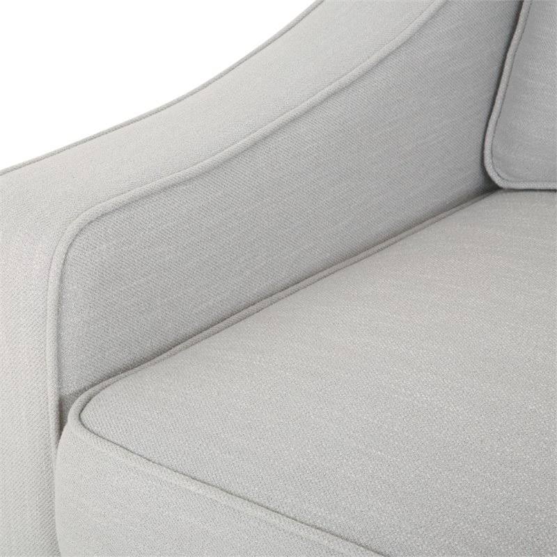 Pebble Gray and Silver Fabric Sofa T675515