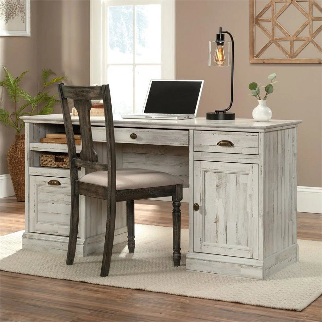 White Plank Finish Executive Desk F53194