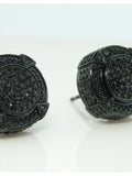 Black 3D Pave Diamond Earrings Y92322