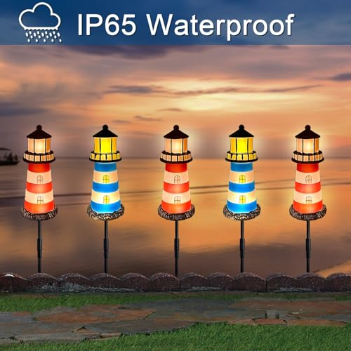 Solar Lighthouse Outdoor Garden Lights Waterproof T935451