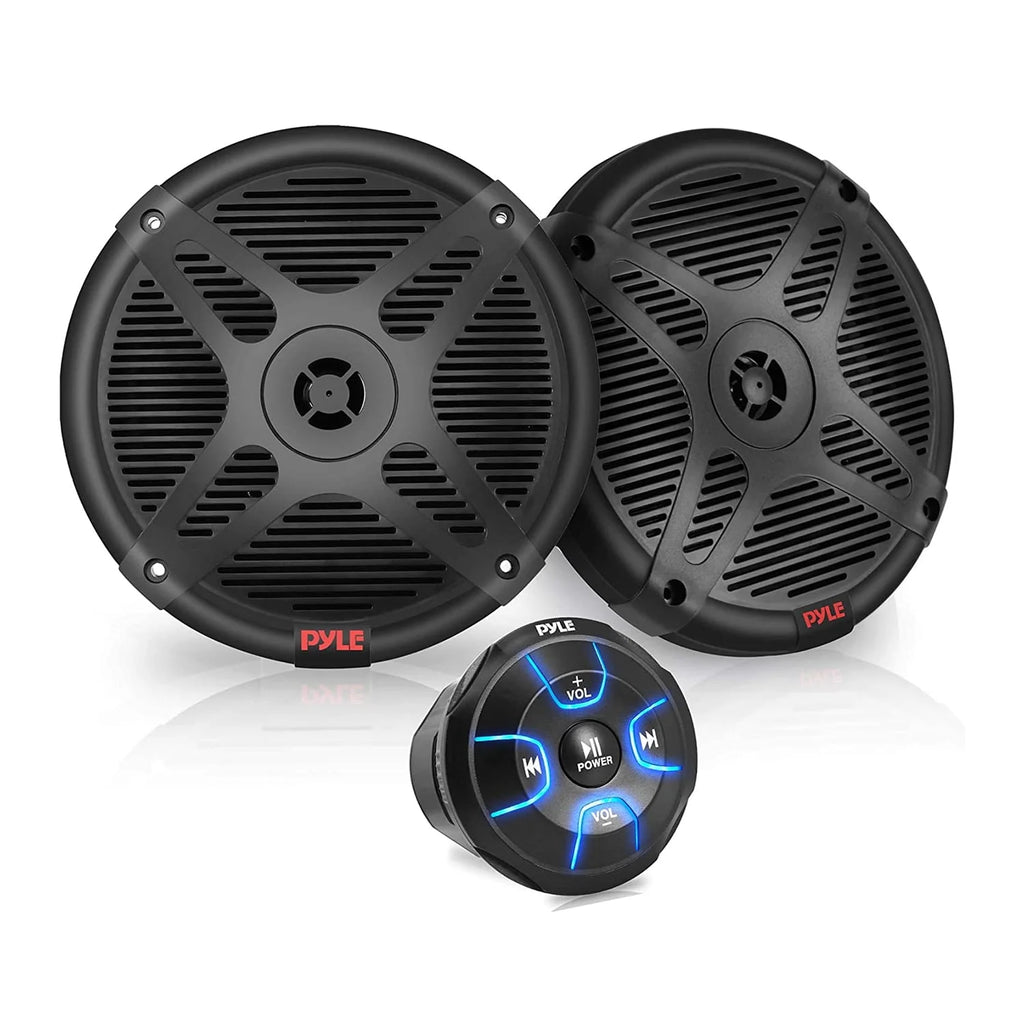 Black 6.5 Marine Speakers with Bluetooth Remote Control 2 Pack F359280