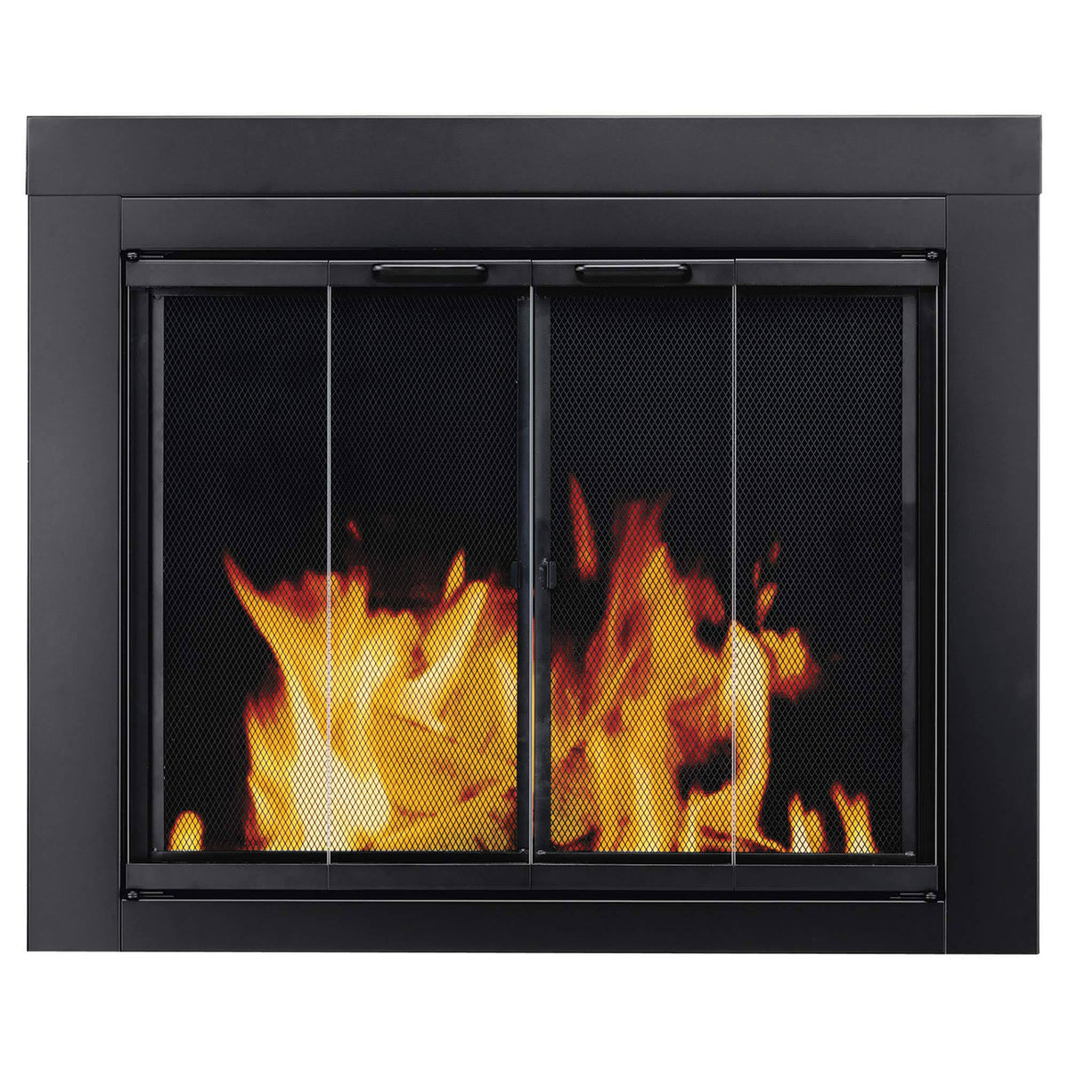 Black Medium Fireplace Glass Door O9388