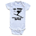 White Skiing Baby Bodysuit K4946