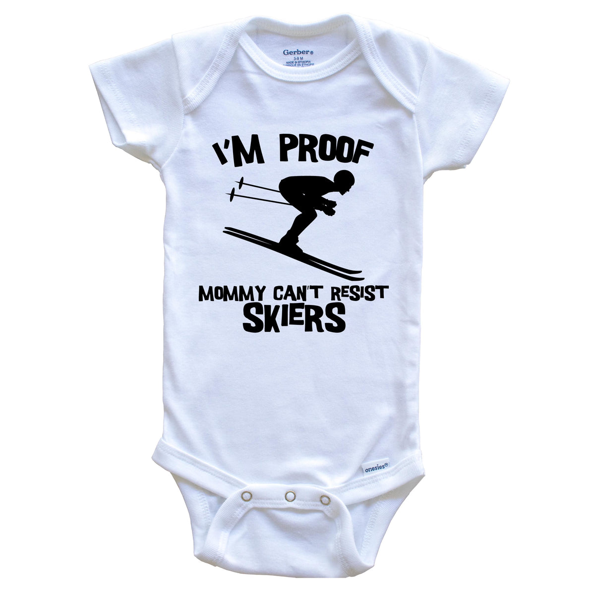 White Skiing Baby Bodysuit K4946