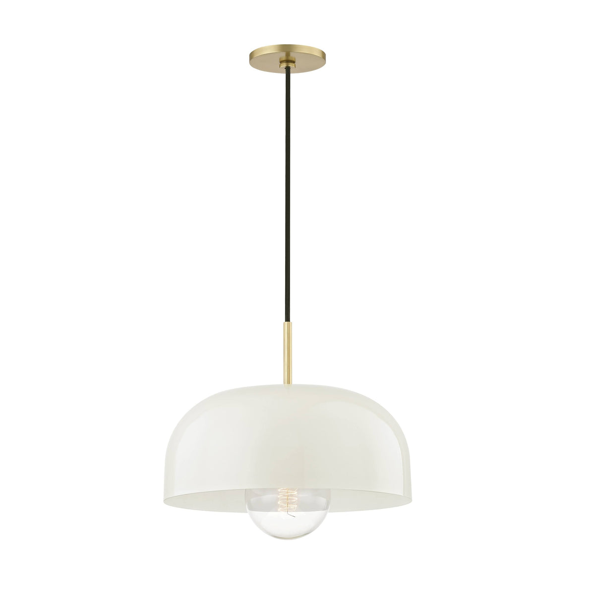 1-Light Large Pendant Aged Brass & Cream Z521