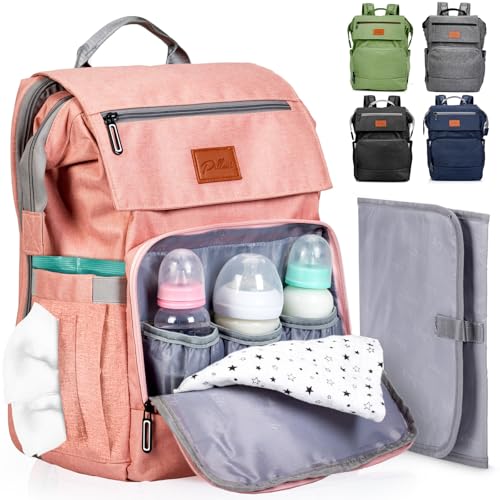 Gray Baby Diaper Bag Backpack with Changing Pad W61079