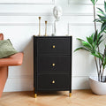 Black 3 Drawer Fabric Dresser Q845