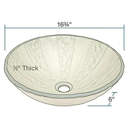 Gold Foil Glass Vessel Sink with Faucet and Pop-Up Drain Z482