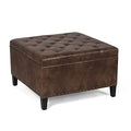 Dark Gray Fabric Storage Ottoman N505530