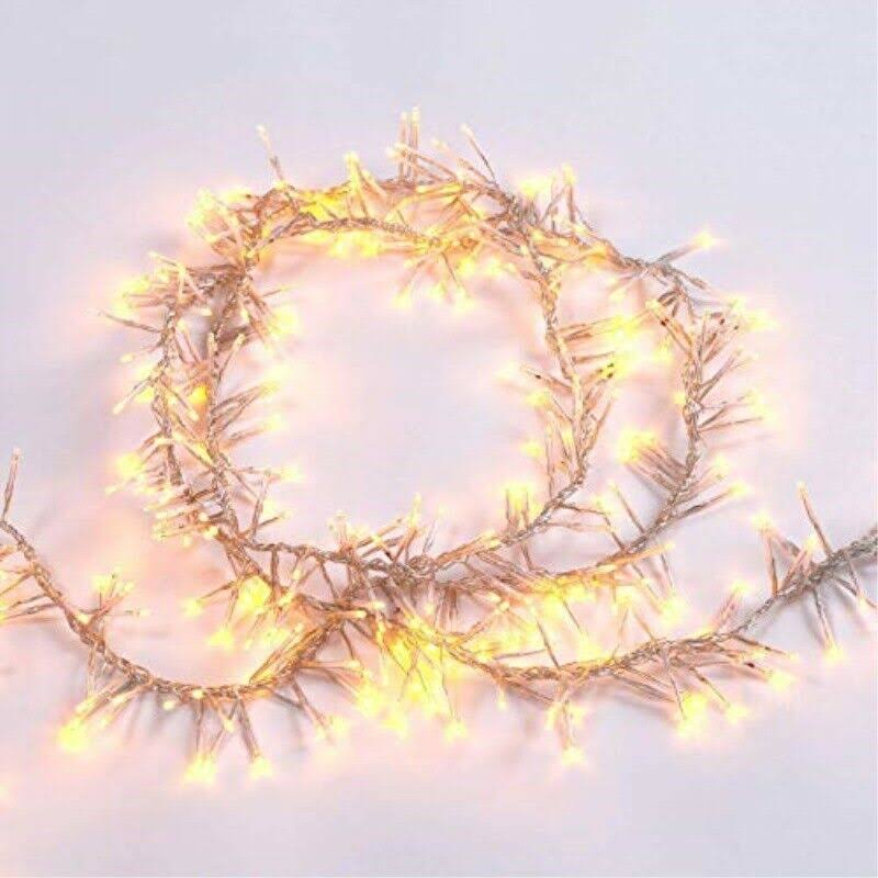 768 LED Warm White Cluster Light Set, Transparent Wire 19.5 ft I1425