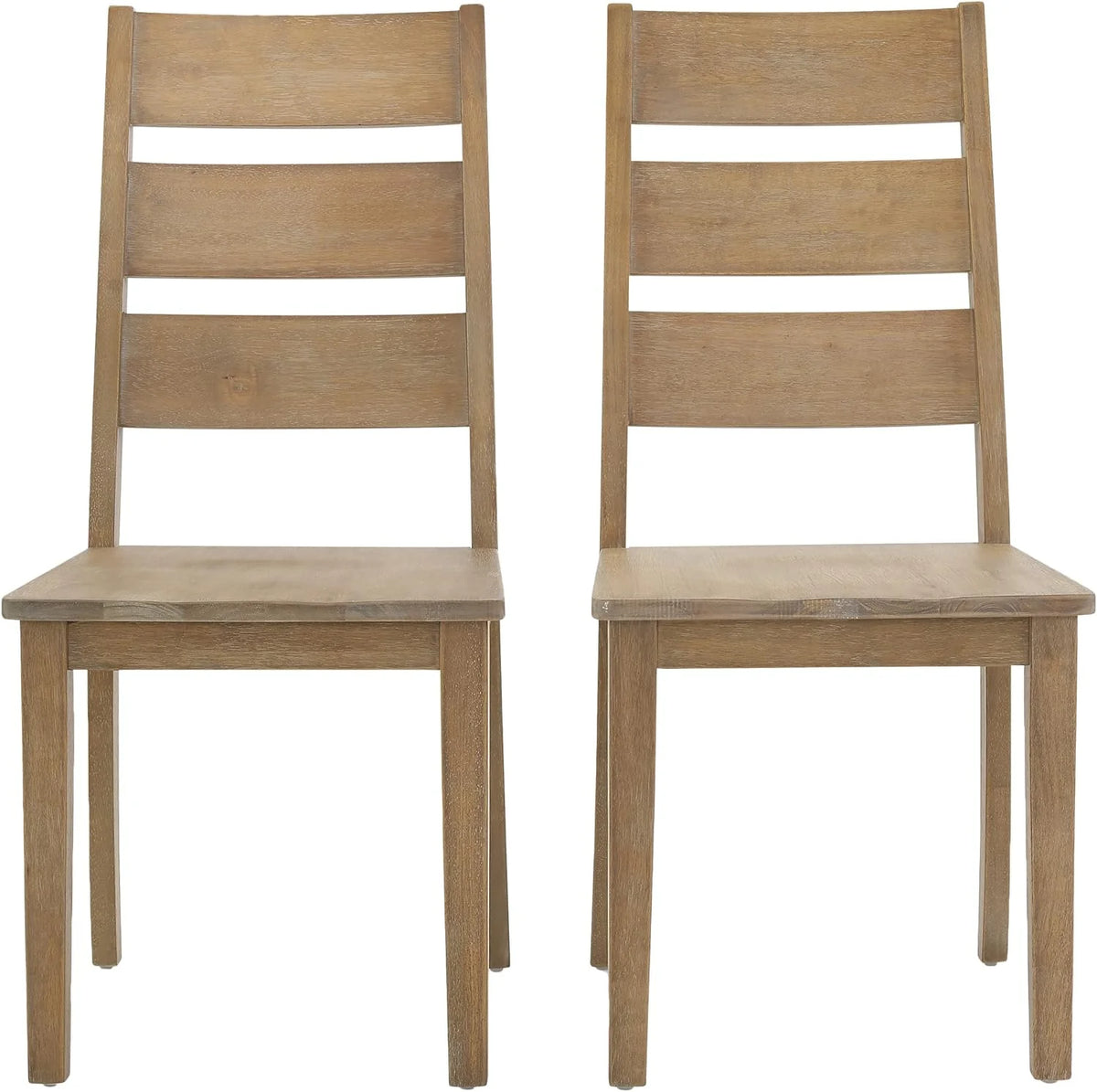 Rustic Brown 2-Piece Ladder Back Dining Chair Set L538
