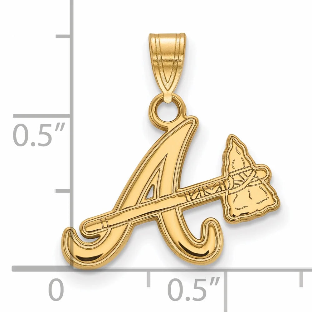925 Sterling Silver Gold-plated Letter A and Tomahawk Small Pendant L16481