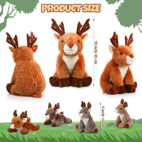 16 Inch Plush Deer Stuffed Animal Set with 4 Little Plush Z628938