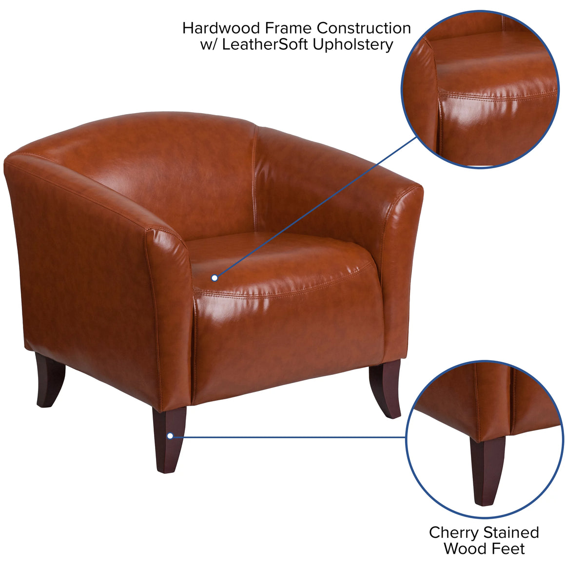 Cognac LeatherSoft Chair P30030