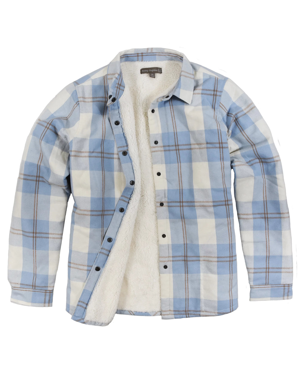 Women's Snap Front Sherpa Lined Flannel Shirt Jacket Y421289