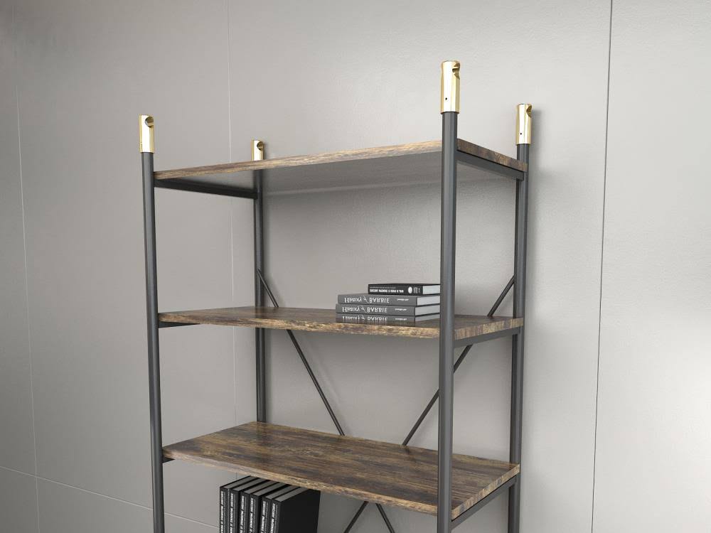Brown Wood 5-Shelf Bookshelf D577