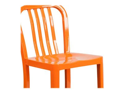 2 Pack 24x22 Orange Metal Counter Height Stool V597