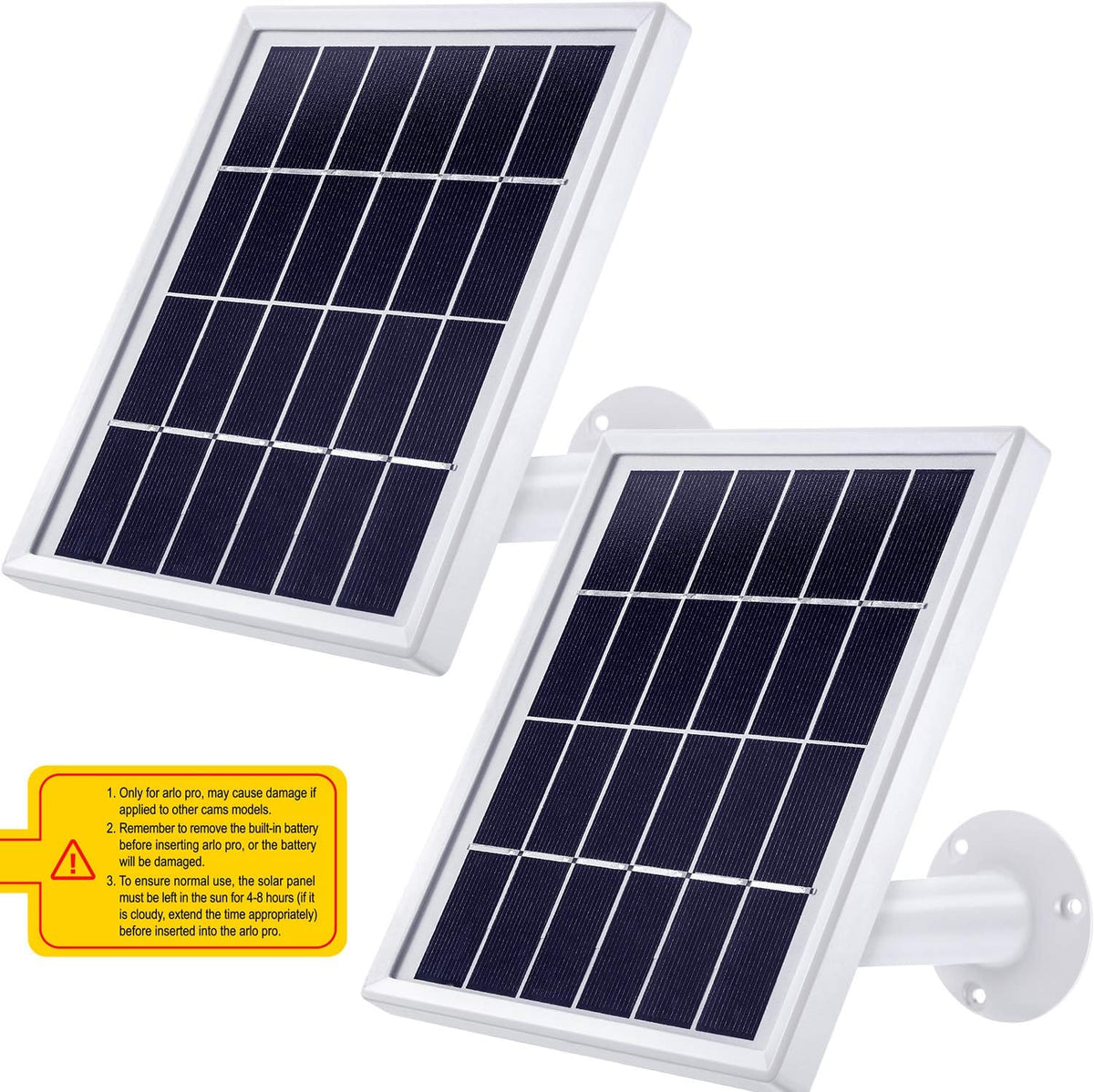 Solar Panel with Adjustable Mount Bracket, 12 Feet Cable (2 Pack) Q9958