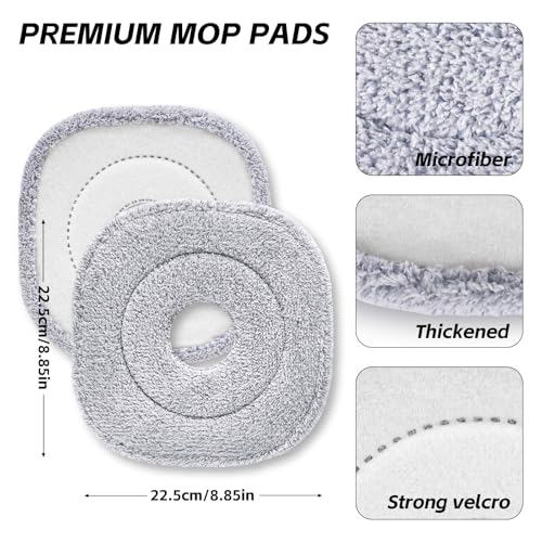 Spin Mop and Bucket Set with Separate Dirty and Clean Water, 2 Replaceable Mop Pads O6397