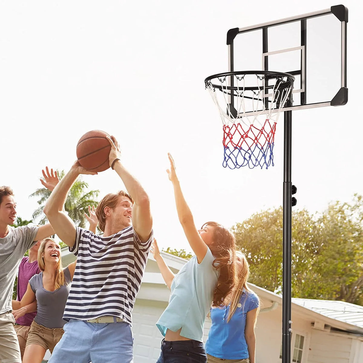 Portable PVC Basketball Hoop with Backboard B967523