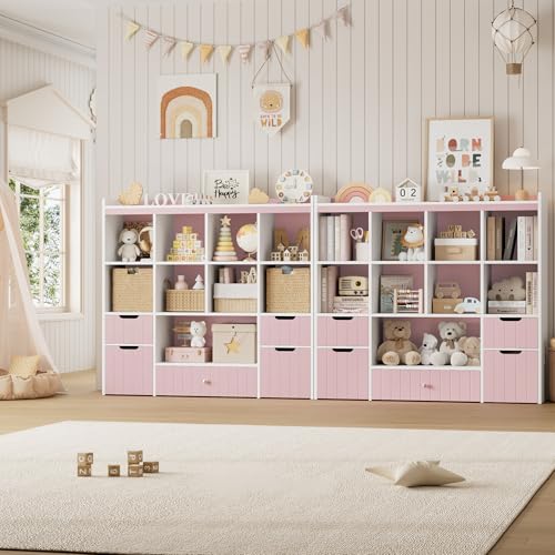 48" W Kids Toy Storage Organizer with Removable Bins and Drawers, Grey E479