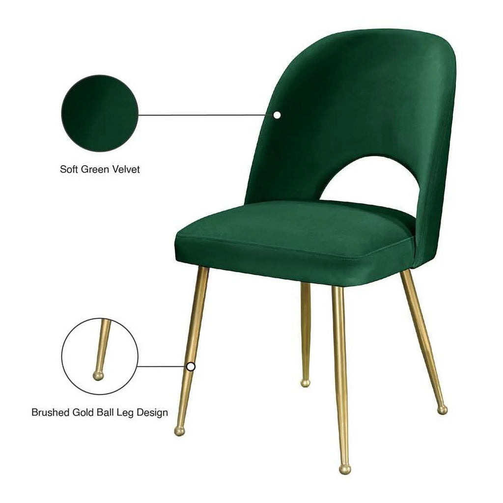 Green Velvet Dining Chair Set of 2 B6200