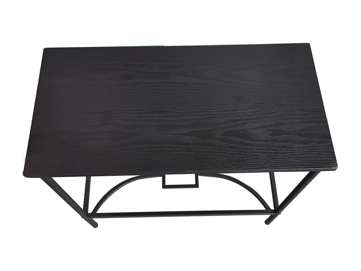 Black Metal & Wood Side Table C729768