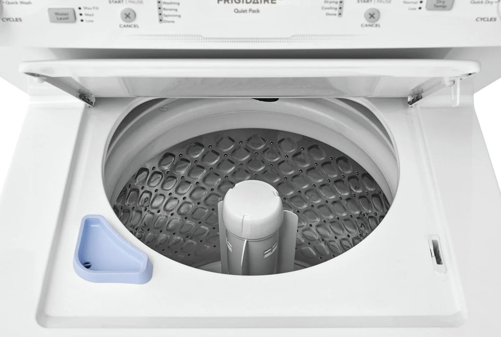 27 Inch Electric Laundry Center with 3.9 Cu. Ft. Washer and 5.6 cu. ft. Dryer in White P9068