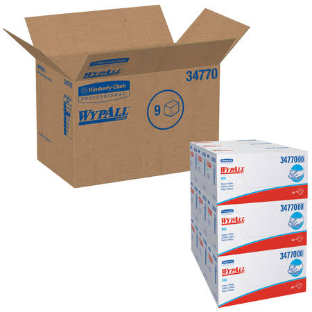 1/4 Fold White Wipers, 11 x 23, 100/Box, 9/Carton Y374663