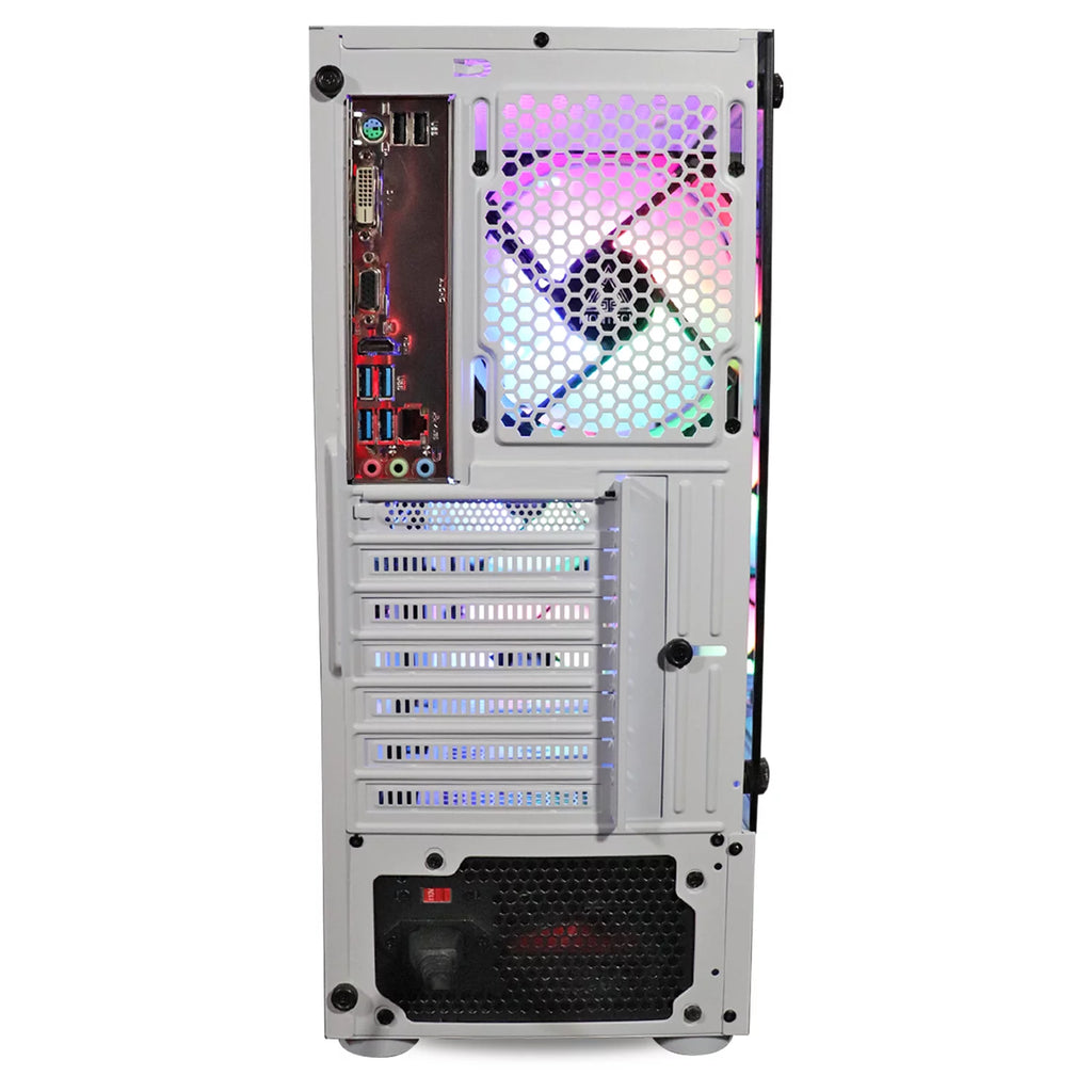 Whiteout Gaming PC Desktop Computer AMD Ryzen 5 5600G 16GB DDR4 128GB SSD 1TB HDD Q397910