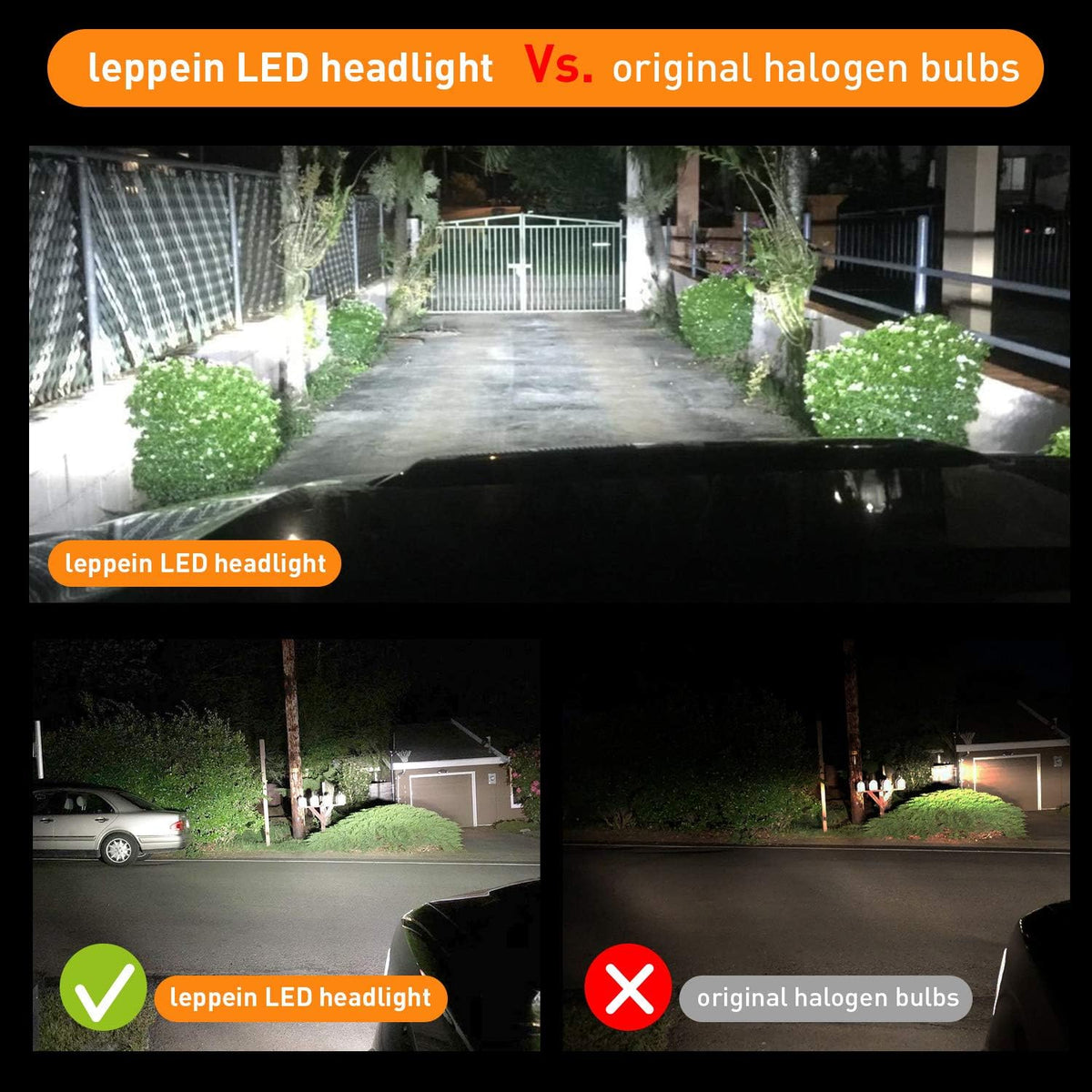 9006/HB4 LED Headlight Bulbs Low Beam/Fog Light Bulbs 6500K 8000LM Cool White Halogen Replacement 2 Pack T6724