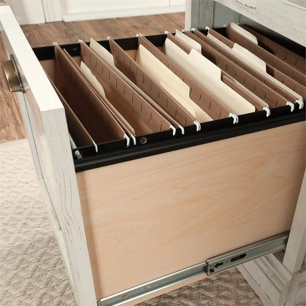 White Plank Finish Executive Desk F53194