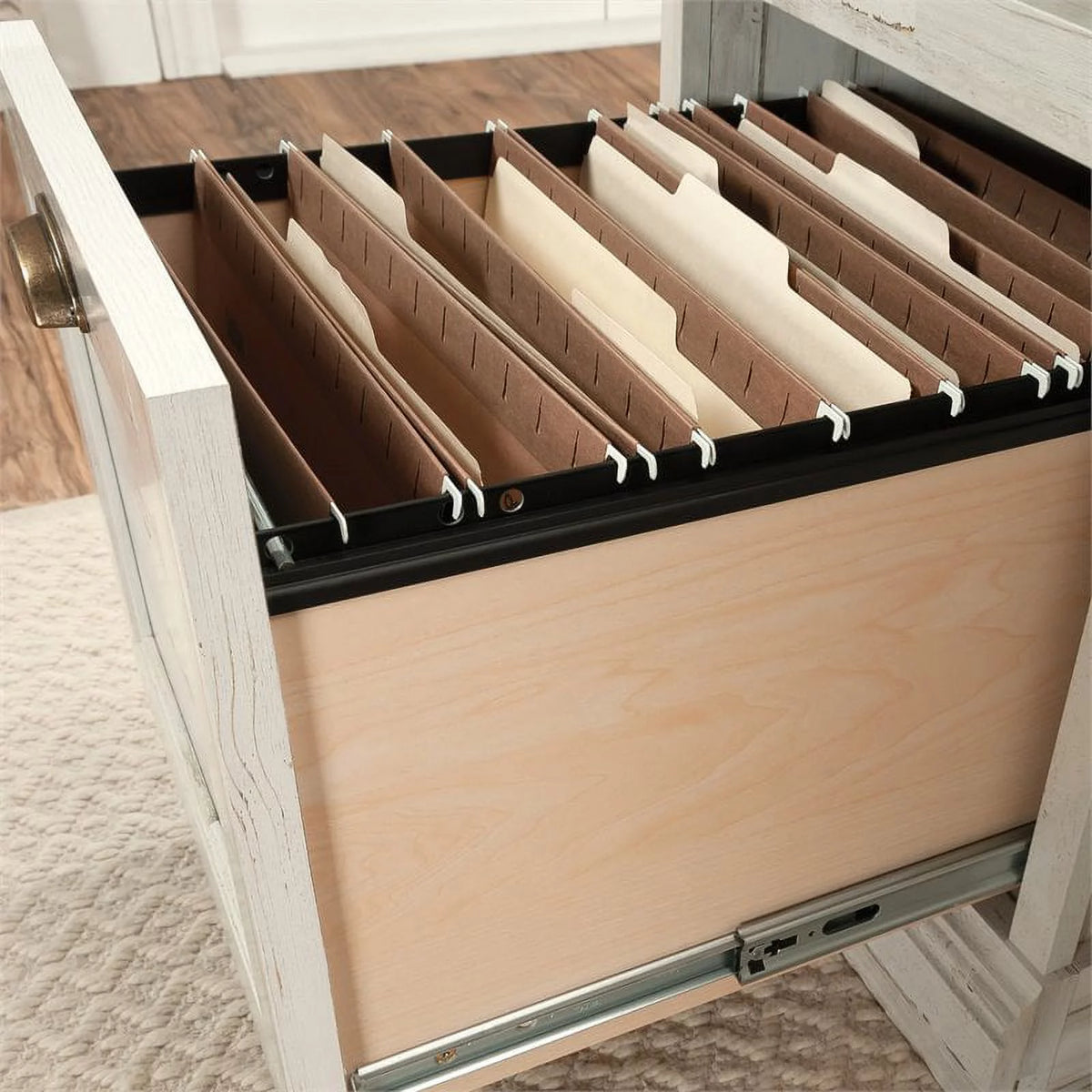 White Plank Finish Executive Desk F53194