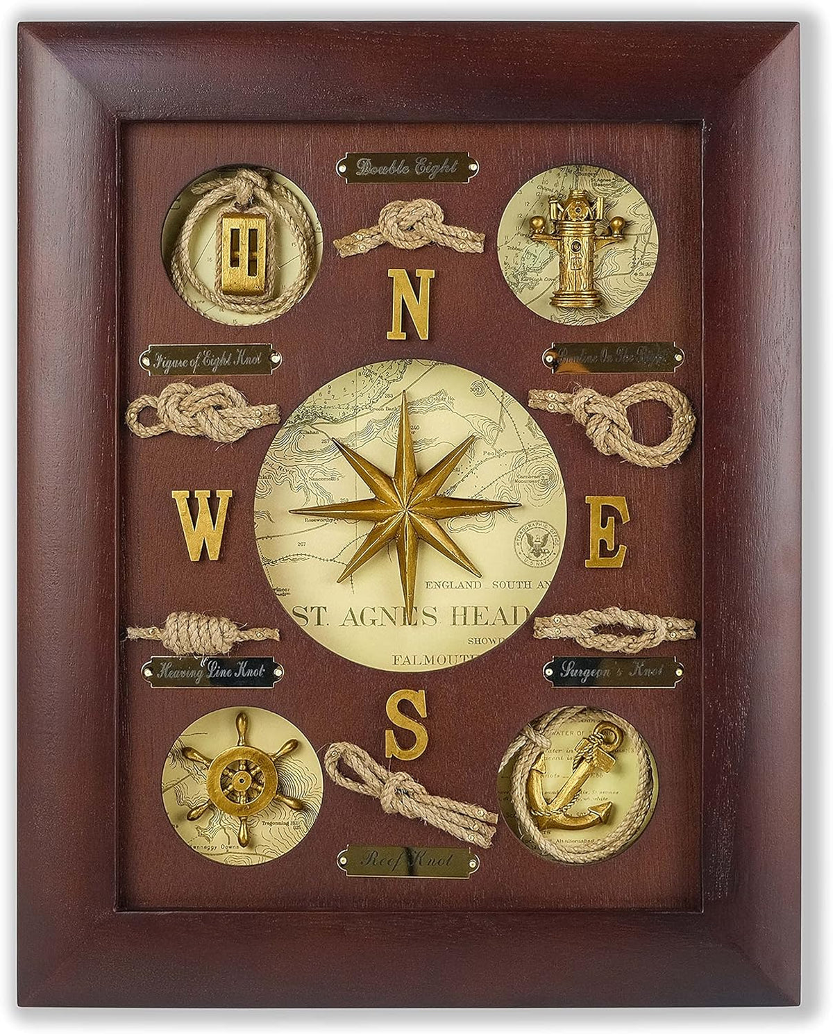 Nautical Knot Board Frame Wall Decor Anchor Pack of 2 A6969