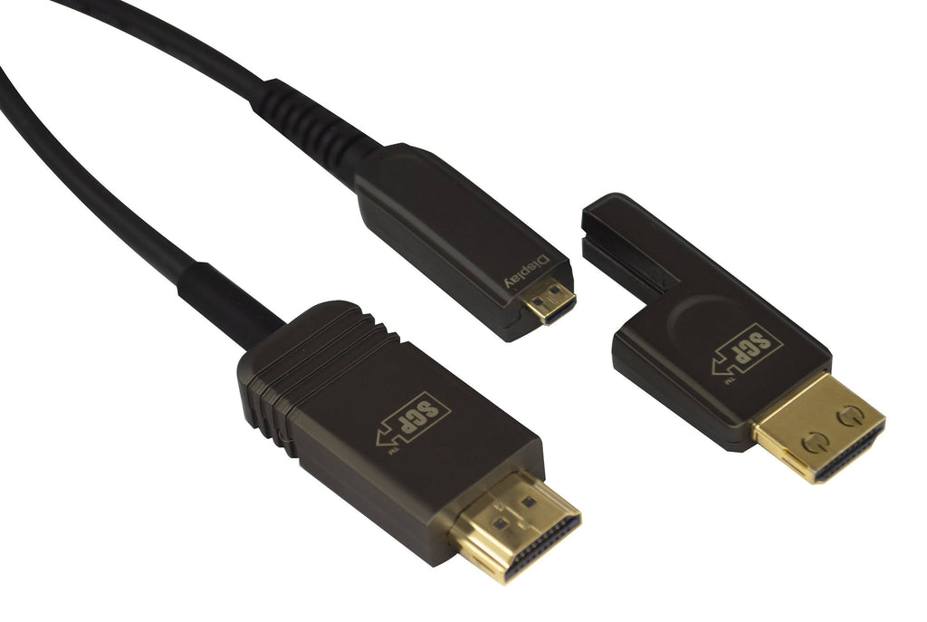 4K HDR HDMI 2.0 Cable Fiber/Copper Hybrid with Detachable Connector CL2 In-Wall Rated H286498