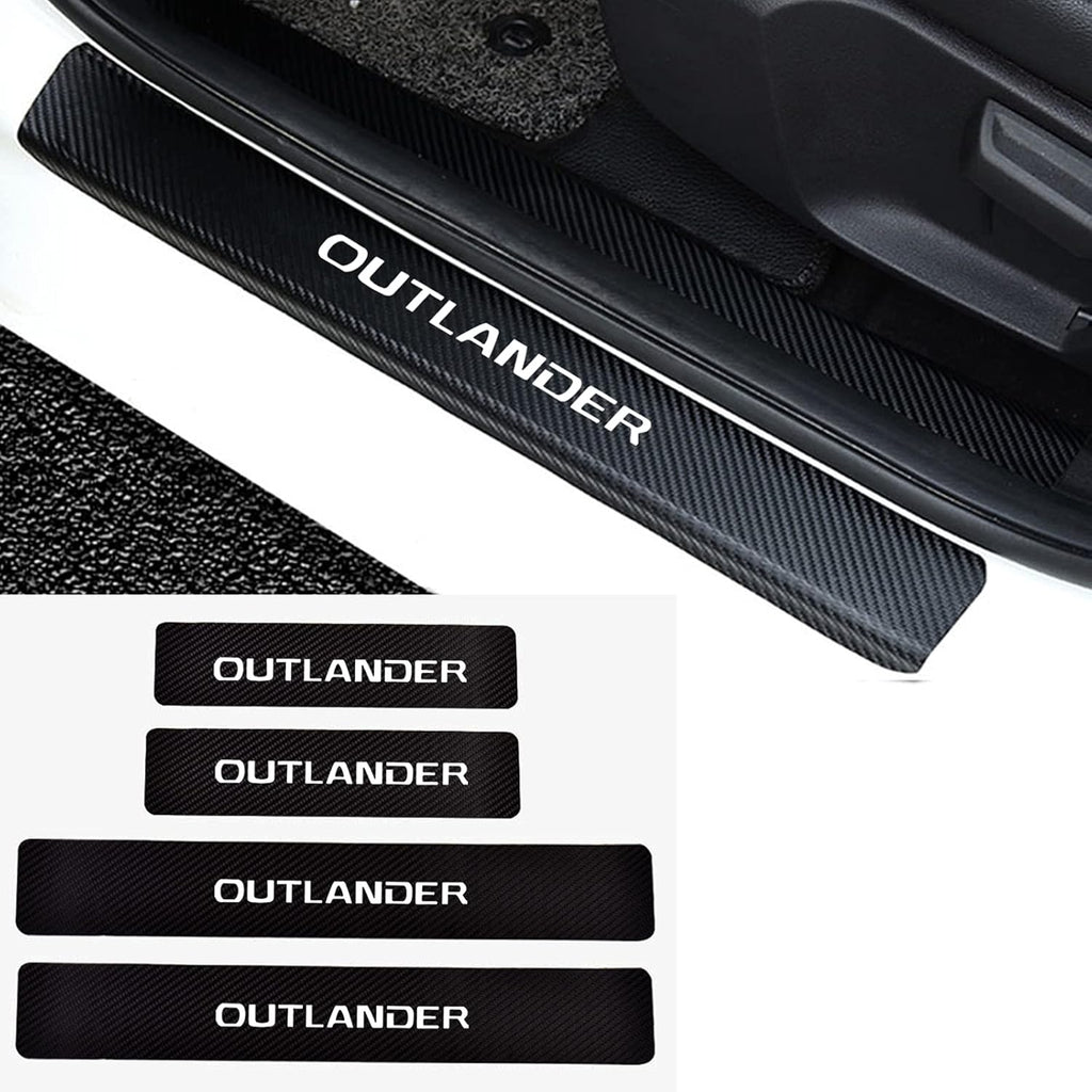 Carbon Fiber Leather Door Sill Scuff Plate Stickers Q3900