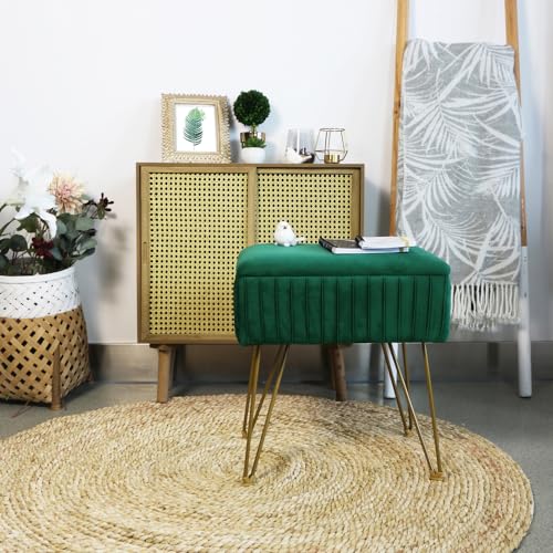 White Velvet Vanity Stool with Back I341