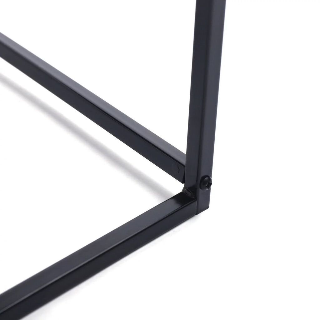 2pcs Black Metal Side Table J852559