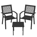 Peacock Blue Stackable Bistro Set with 2 Chairs and 1 Coffee Table Z2074