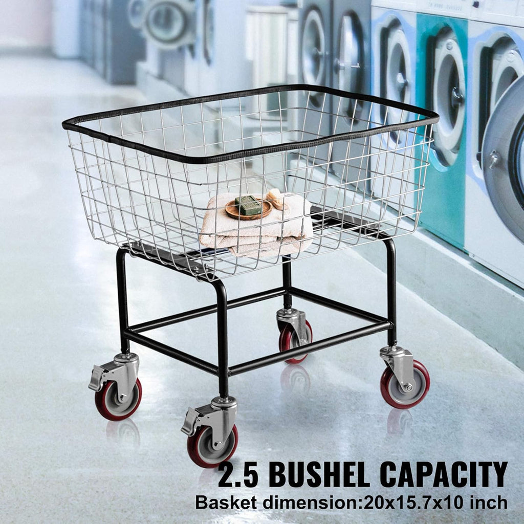 2.5 Bushel Wire Laundry Cart with Wheels Z504