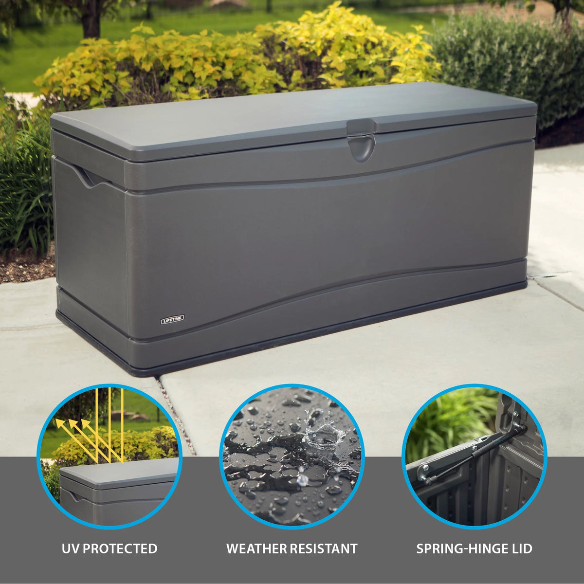Heavy-Duty 130 Gallon Plastic Deck Box M820124