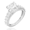 14K White Gold Created Diamond Engagement Ring N10130