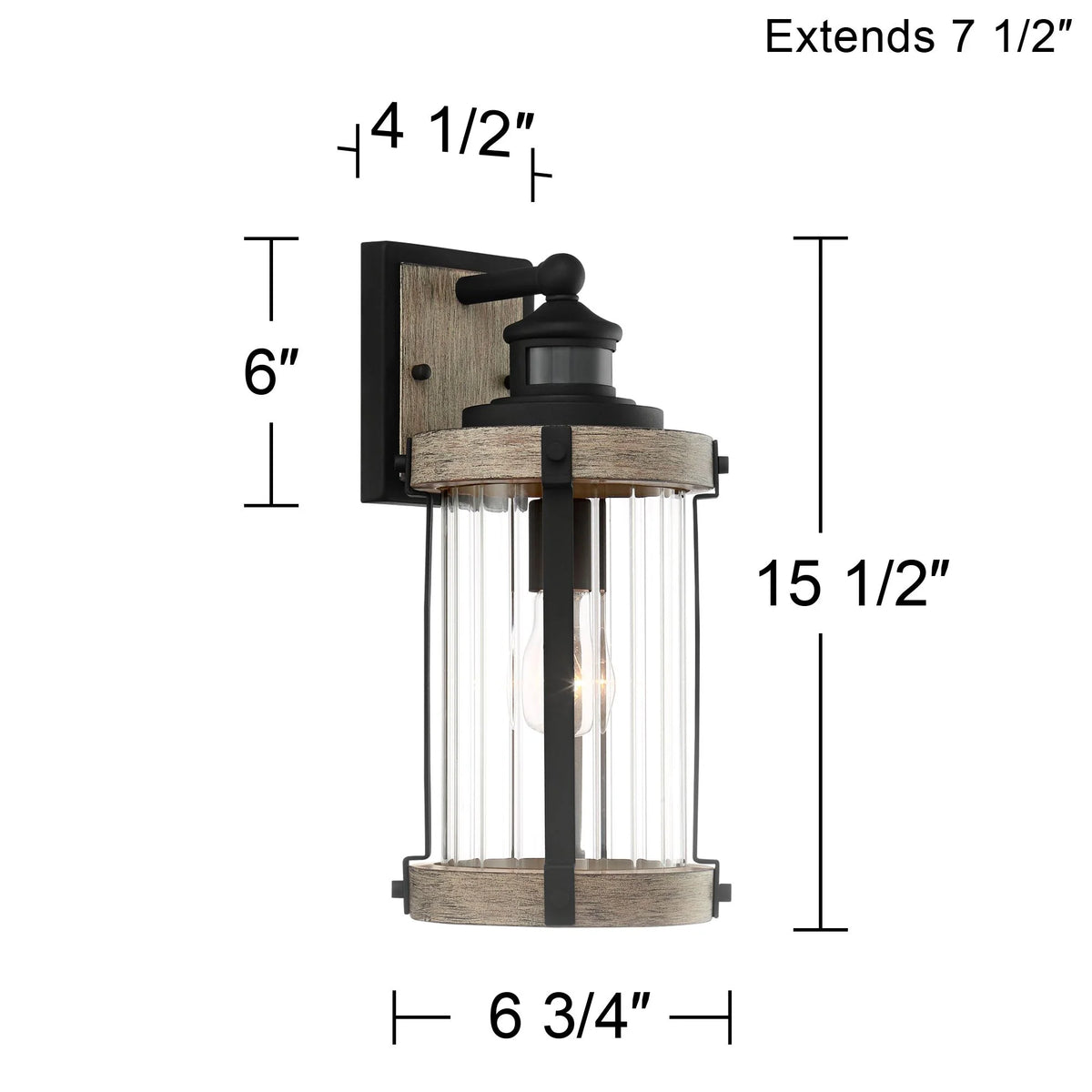 Set of 2 Gray Black Motion Sensor Dusk to Dawn Outdoor Wall Light X734894