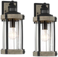 Set of 2 Gray Black Motion Sensor Dusk to Dawn Outdoor Wall Light X734894