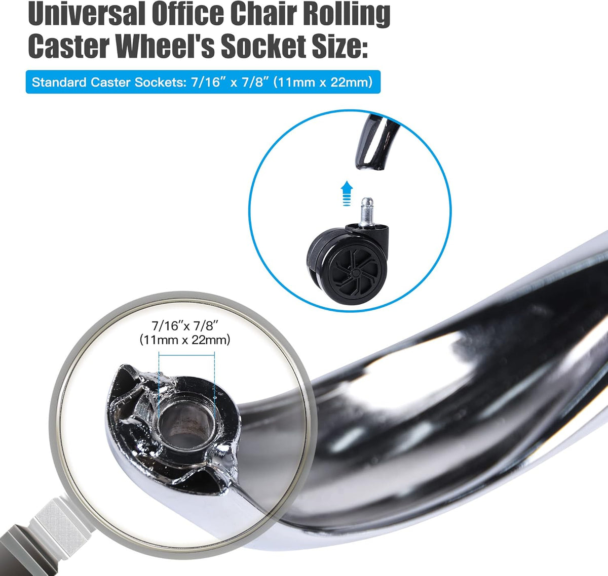 Heavy Duty Office Desk Chair Base with Casters Replacement L460765